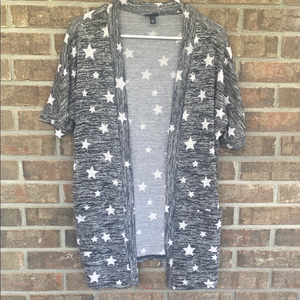 torrid Black and White Star Knit Cardigan